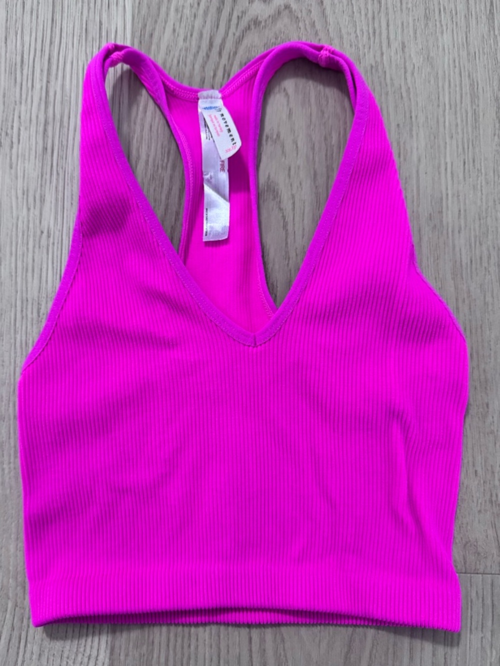 Free People Movement Hot Pink Ribbed Racerback Bra